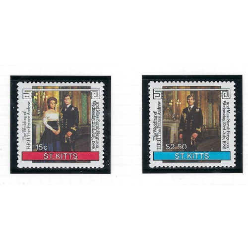St Kitts 181-82 MNH 1986 Prince Andrew wedding (ad1274)