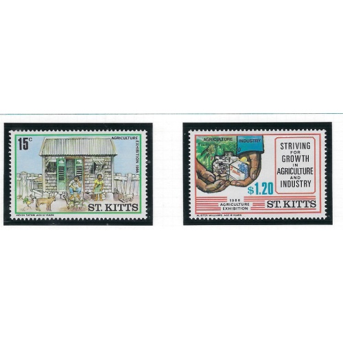 St Kitts 183-84 MNH 1986 Agriculture Exhibition (ad1275)
