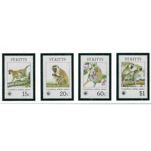 St Kitts 189-92 MNH 1986 W.W.F. (ad1277)