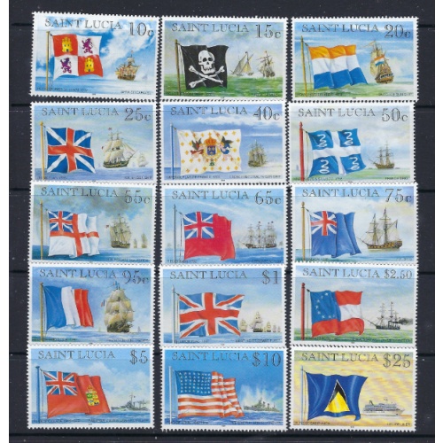 St Lucia 1046-60 MNH 1996 Flags and Ships (ad1278)