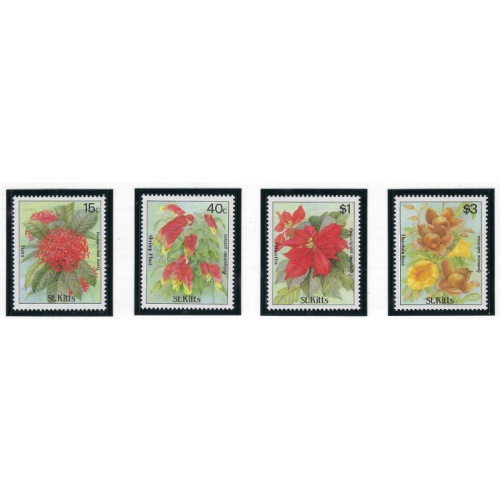 St Kitts 219-22 MNH 1988 Flowers (ad1306)