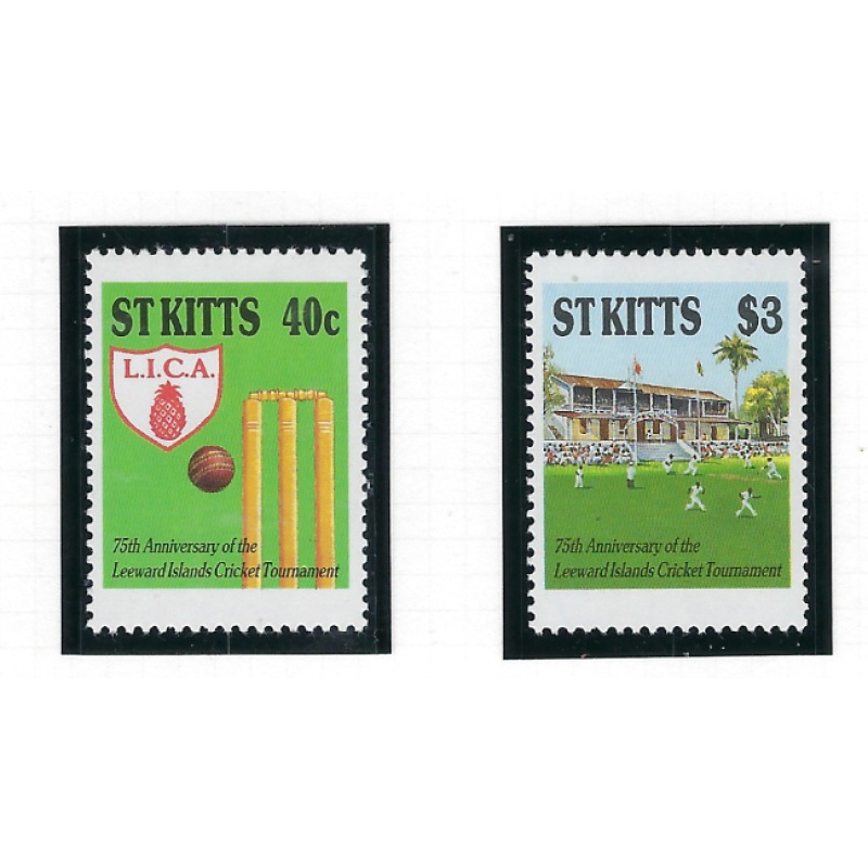 St Kitts 230-31 MNH 1988 Cricket (ad1307)