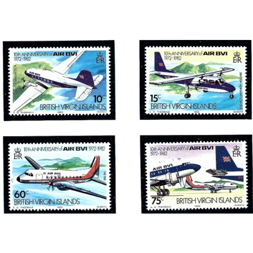 British Virgin Is 434-37 MNH 1982 Airplanes (ad1314)