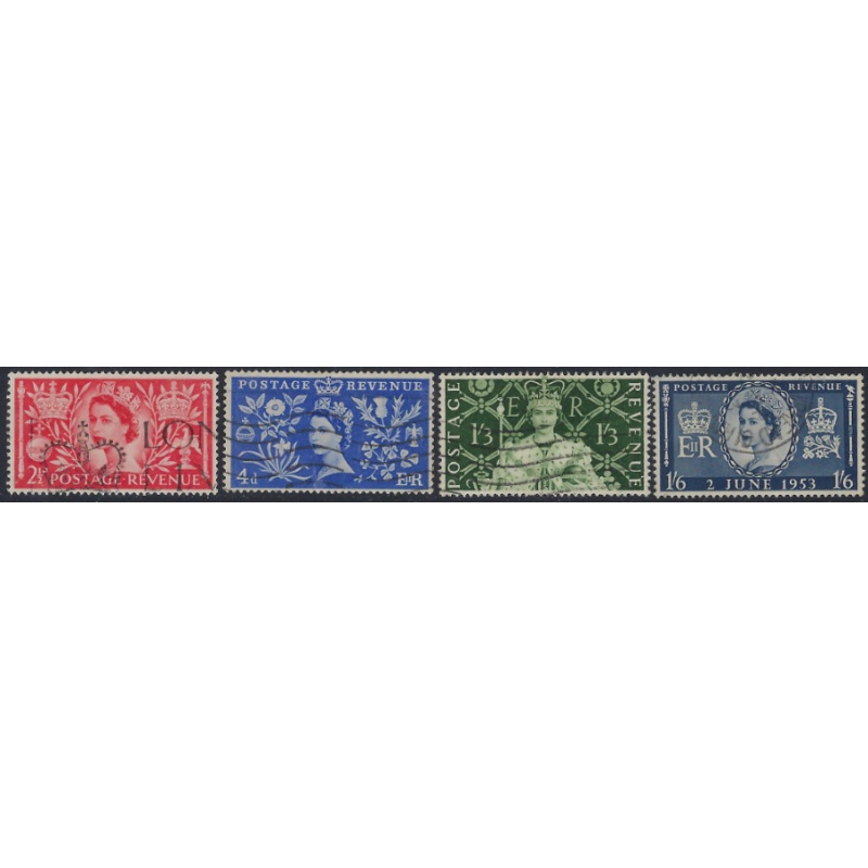 Great Britain 313-16 Used 1953 QEII Coronation (ad1327)