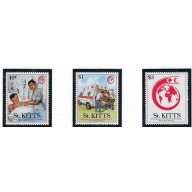 St Kitts 245-47 MNH 1989 Red Cross (ad1376)