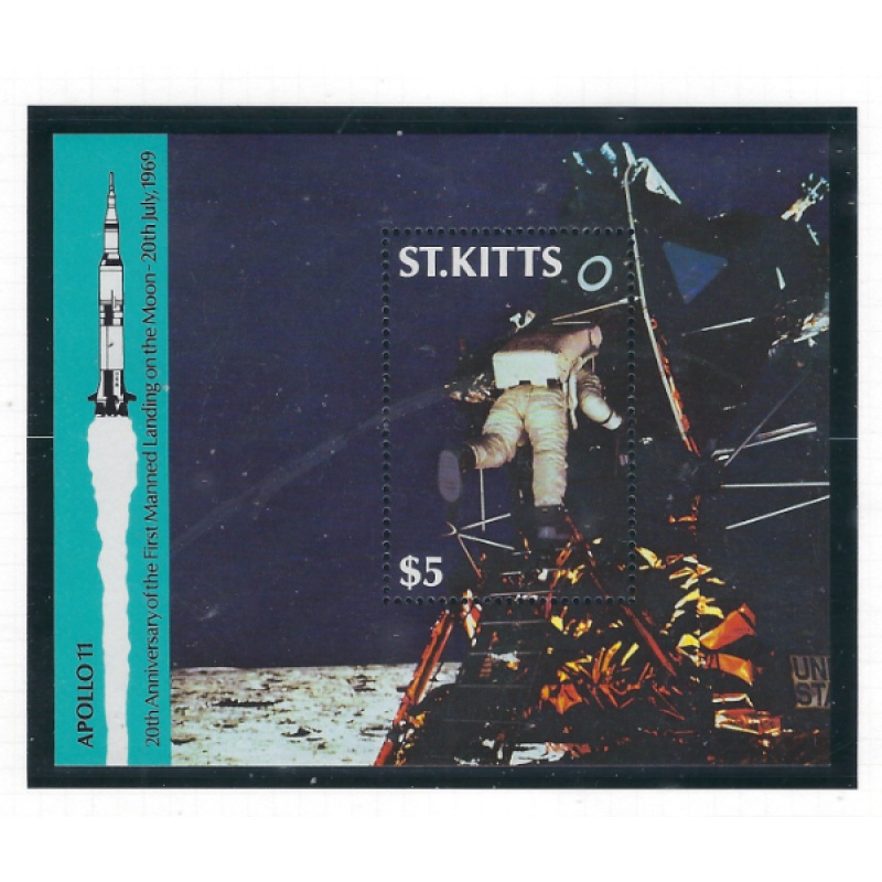 St Kitts 252 MNH 1988 20th anniversary of 1st Moon Landing (ad1379)
