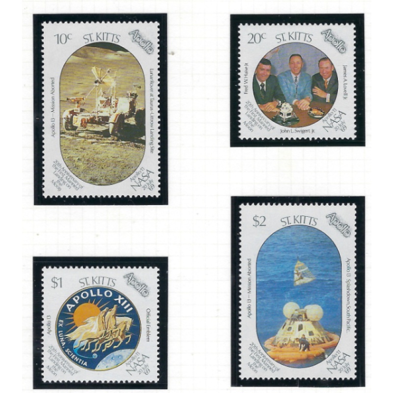 St Kitts 248-51 MNH 1988 20th anniversary of 1st Moon Landing (ad1380)