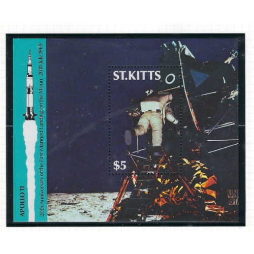 St Kitts 252 MNH 1988 20th anniversary of 1st Moon Landing (ad1381)