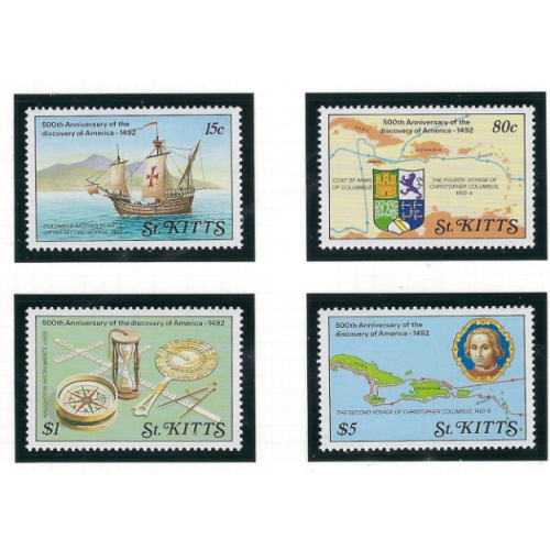 St Kitts 269-72 MNH 1989 Anniversary of Discovery of America (ad1386)