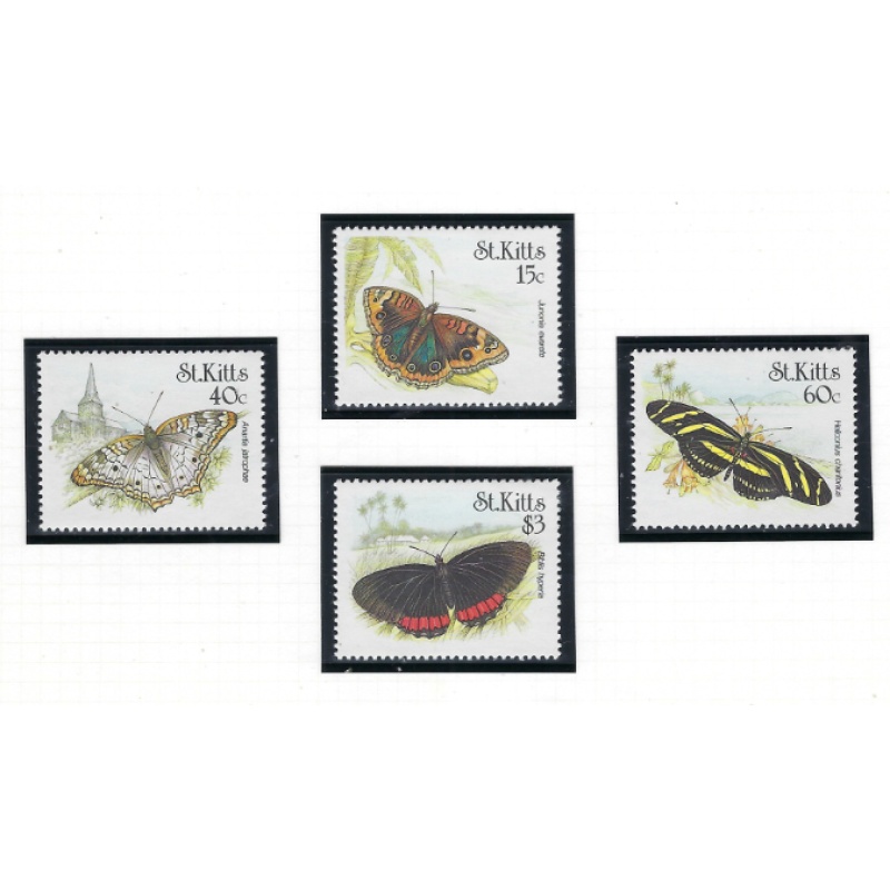 St Kitts 281-84 MNH 1990 Butterflies (ad1388)
