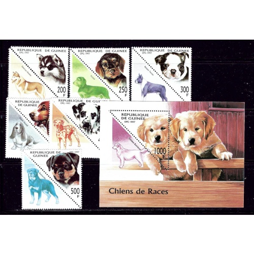 Guinea 1410-16 MNH 1997 Dogs (ad1405)