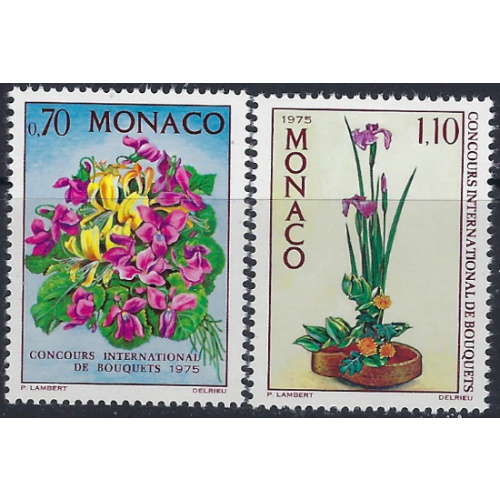 Monaco 931-32 MNH 1974 Flowers (ad1481)