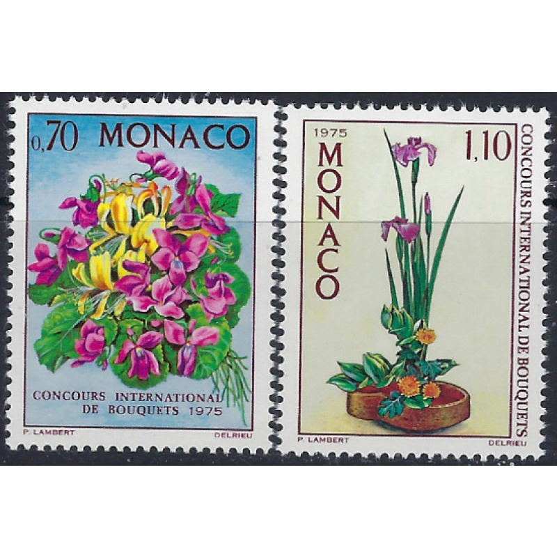 Monaco 931-32 MNH 1974 Flowers (ad1481)