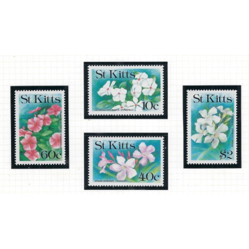 St Kitts 312-15 MNH 1991 Flowers (ad1513)