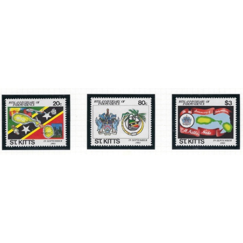 St Kitts 366-68 MNH 1993 10th Anniversary of Indeoendence (ad1572)