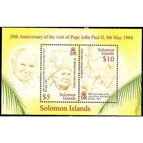 Solomon Is 1025 MNH 2005 Pope John Paul II (ad1615)