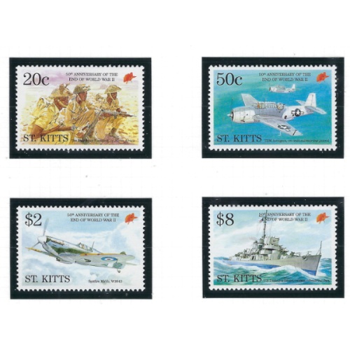 St Kitts 389-92 MNH 1995 End of WWII Anniversary (ad1617)