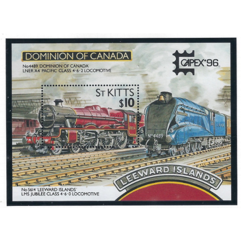 St Kitts 408 MNH 1996 Trains (ad1623)