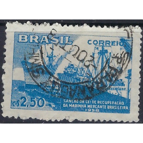 Brazil 877 Used 1958 Ships (ad1656)
