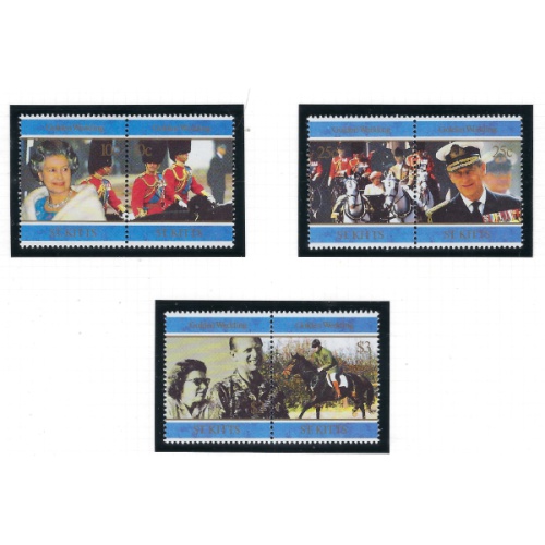 St Kitts 423-28 MNH 1997 QEII Golden Wedding (ad1665)