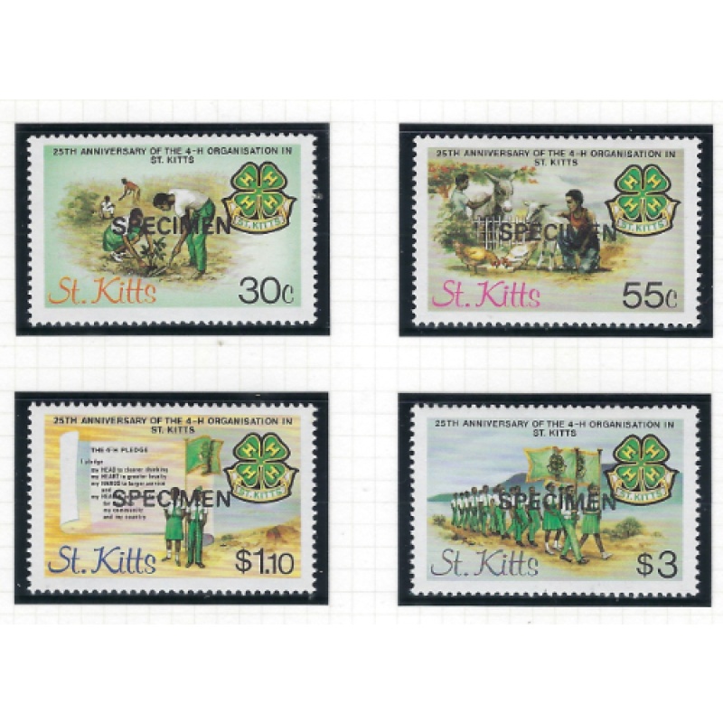 St Kitts 153-56 MNH 1984 SPECIMEN (ad1686)