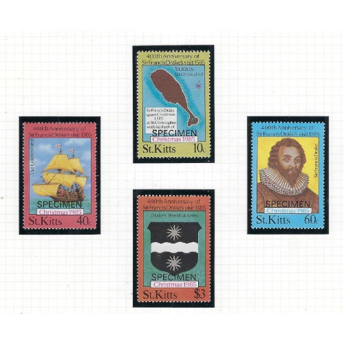 St Kitts 173-76 MNH 1985 SPECIMEN (ad1687)