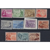 Norway 279-89 Used 1947 set; 285 is on paper (ad1689)
