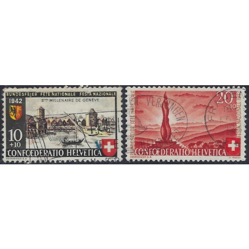 Switzerland B117-18 Used 1942 set (ad1698)