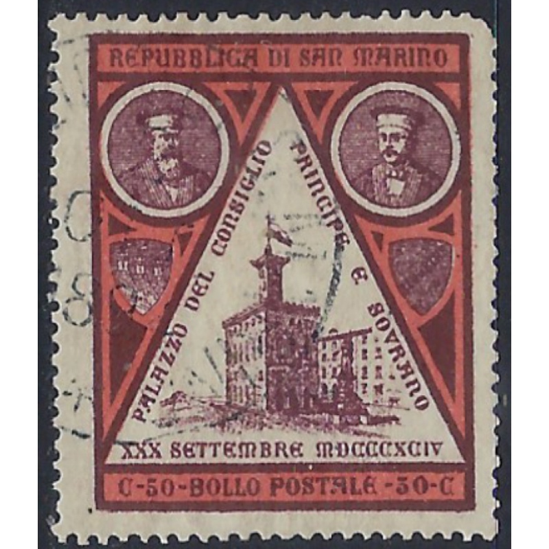 San Marino 30 Used 1894 issue; pencil notes on back (ad1707)