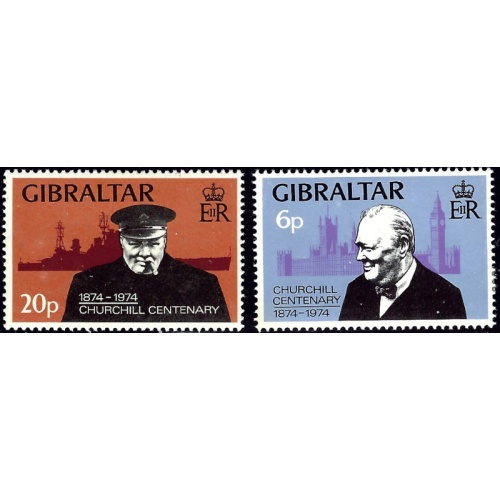 Gibraltar 316-17 MNH 1974 Winston Churchill (ad1743)