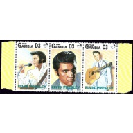 Gambia 1347 MNH 1993 Elvis Presley strip of 3 (ad1746)
