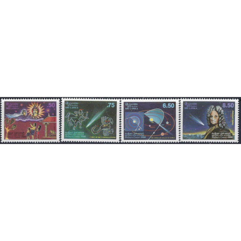 Sri Lanka 782-85 MNH 1986 Halleys Comet (ad1759)