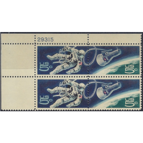 U.S. 1331-32 MNH Plate Block 1967 Space Walk (ad1807)