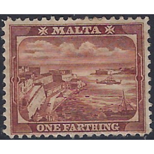 Malta 29 MHH 1910 issuel paper remnant on back (ad1809)