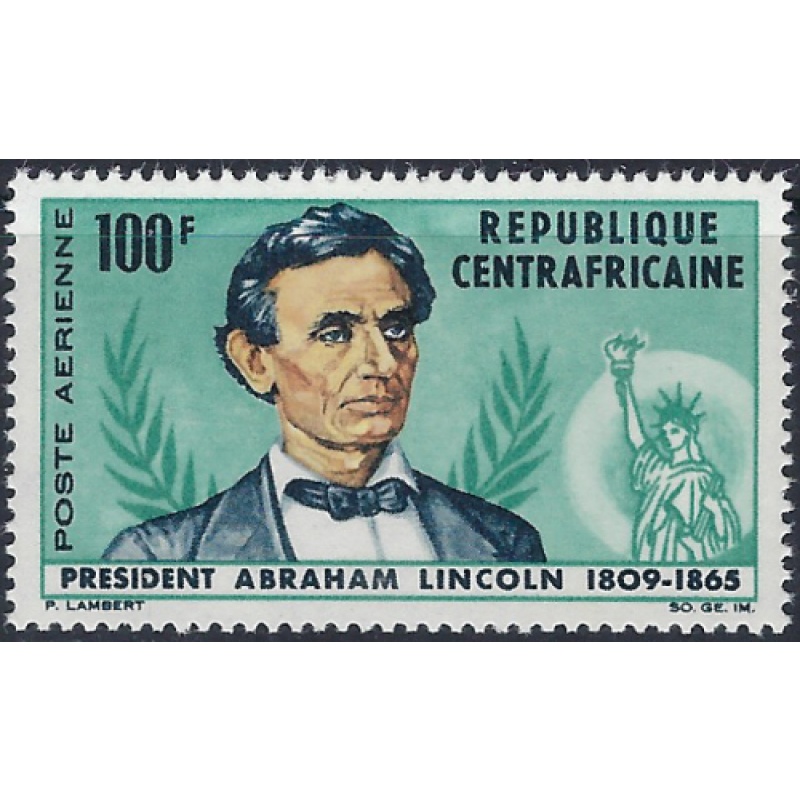 Central Africa C28 MNH 1965 Abraham Lincoln (ad1815)