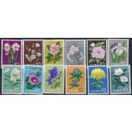 Japan 712-23 MNH 1961 Flowers (ad1927)