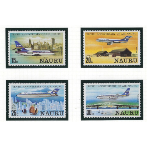 Nauru 210-13 MNH 1980 Air Nauru Anniversary (ad1939)