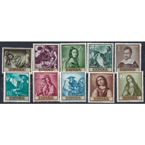 Spain 1095-1104 MNH 1962 Paintings (ad1986)