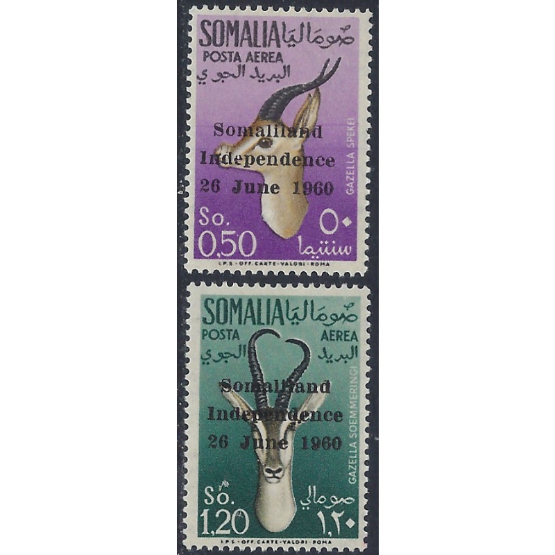 Somalia C68-69 MVLH 1960 overprinted set (ad1988)