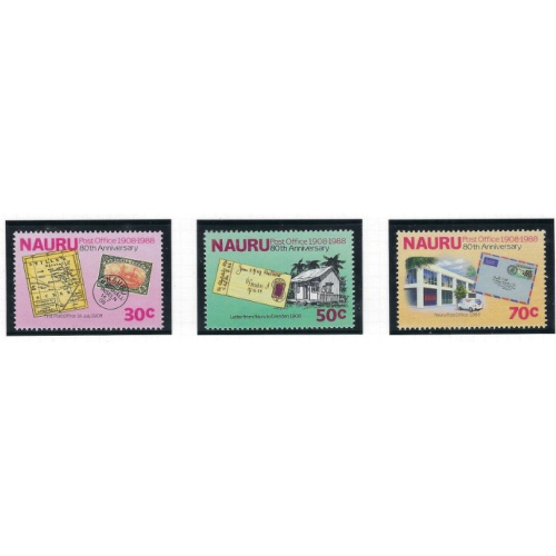Nauru 347-79 MNH 1988 Nauru Post Office Anniversary (ad2035)