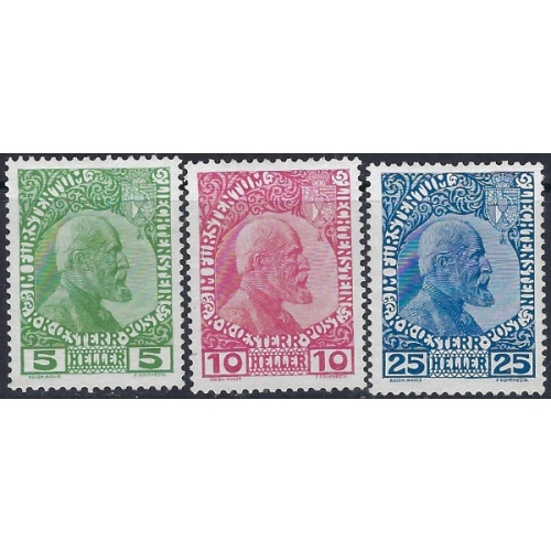 Liechtenstein #1-3 MLH 1912 issues (ad2050)