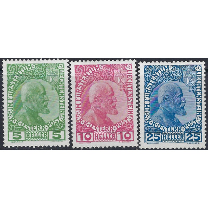 Liechtenstein #1-3 MLH 1912 issues (ad2050)