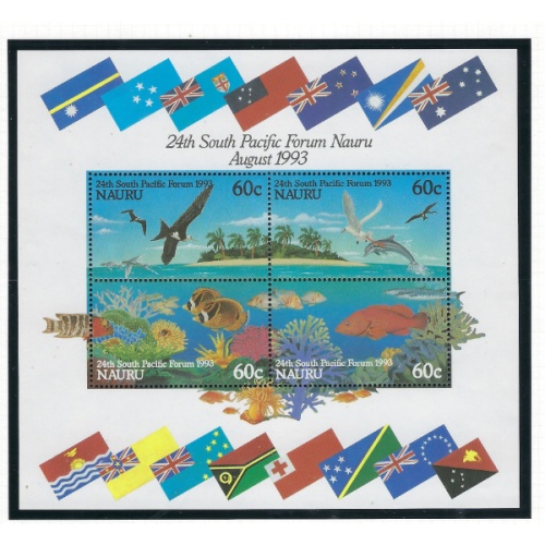 Nauru 405b MNH 1993 Marine Life souvenir sheet (ad2066)