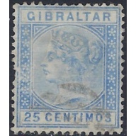 Gibraltar 32 Used 1889 issue; short perfs (ad2126)
