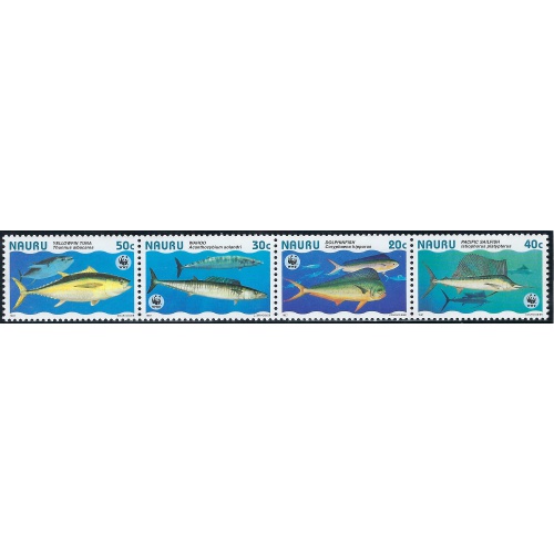 Nauru 443 MNH 1997 Fish Strip of 4 (ad2165)