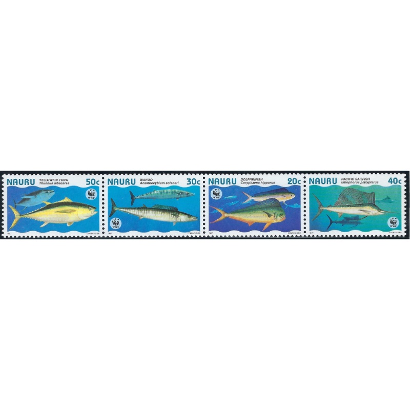 Nauru 443 MNH 1997 Fish Strip of 4 (ad2165)