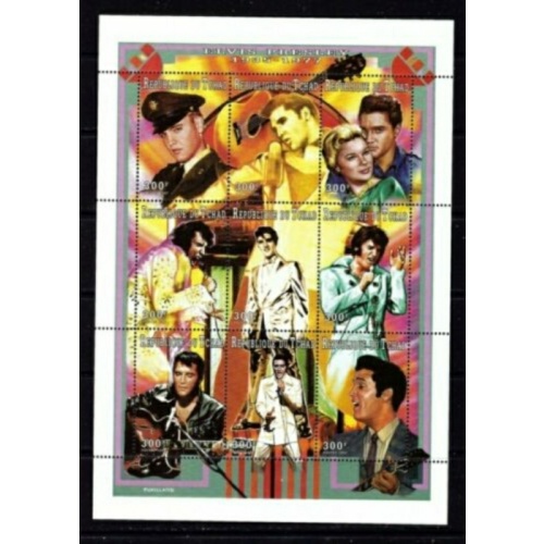Chad 711A MNH 1997 Elvis Presley sheet of 9 (ak2155)