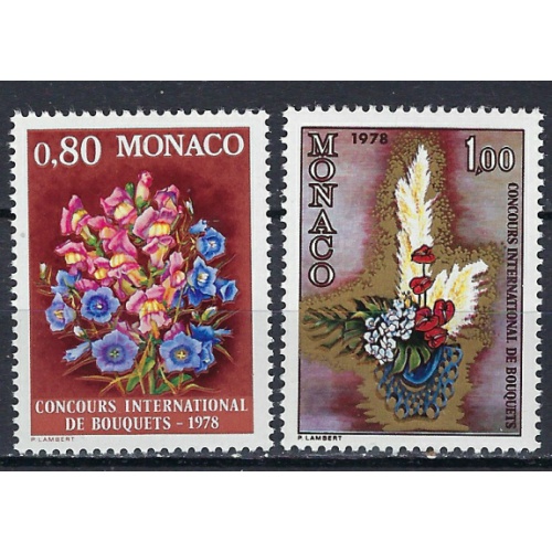 Monaco 1084-85 MNH 1977 Flowers (ak2702)