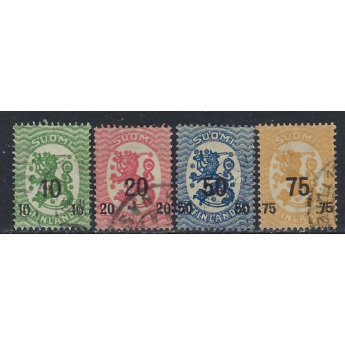 Finland 119-22 Used 1919 set; pencil numbers on back (ak4691)