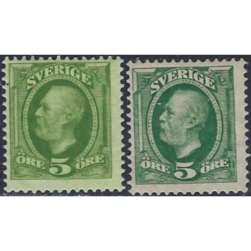 Sweden 56 and 56a MH 1891 issues (ak6916)